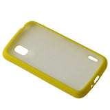 REIKO LG NEXUS 4 FRAME BUMPER CLEAR BACK CASE IN YELLOW