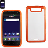 REIKO LG VIPER 4G LTE FRAME BUMPER CLEAR BACK CASE IN ORANGE