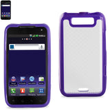 REIKO LG VIPER 4G LTE FRAME BUMPER CLEAR BACK CASE IN PURPLE