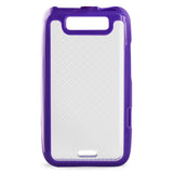 REIKO LG VIPER 4G LTE FRAME BUMPER CLEAR BACK CASE IN PURPLE