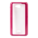 REIKO LG SPIRIT 4G FRAME BUMPER CLEAR BACK CASE IN HOT PINK