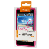 REIKO LG SPIRIT 4G FRAME BUMPER CLEAR BACK CASE IN HOT PINK