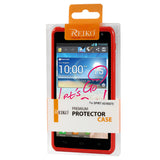 REIKO LG SPIRIT 4G FRAME BUMPER CLEAR BACK CASE IN RED