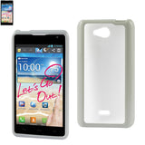 REIKO LG SPIRIT 4G FRAME BUMPER CLEAR BACK CASE IN WHITE