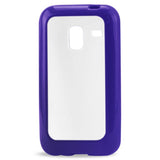 REIKO SAMSUNG GALAXY ADMIRE 4G FRAME BUMPER CLEAR BACK CASE IN PURPLE
