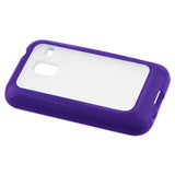 REIKO SAMSUNG GALAXY ADMIRE 4G FRAME BUMPER CLEAR BACK CASE IN PURPLE
