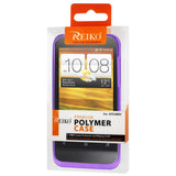 REIKO HTC ONE V JELLY POLYMER DIAMOND HARLEQUIN PATTERN CASE IN PURPLE