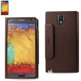 REIKO SAMSUNG GALAXY NOTE 3 SMART WINDOW FLIP FOLIO CASE IN BROWN