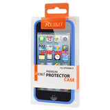 REIKO IPHONE SE/ 5 TWO PARTS RUBBERIZED SILICONE CASE IN BLUE