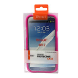REIKO SAMSUNG GALAXY NOTE 2 TWO PARTS RUBBERIZED SILICONE CASE IN HOT PINK