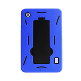 REIKO ALCATEL ONE TOUCH POP 7 HEAVY DUTY HYBRID NON SLIP CASE WITH KICKSTAND IN BLACK NAVY