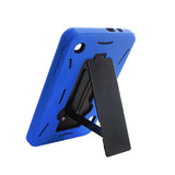 REIKO ALCATEL ONE TOUCH POP 7 HEAVY DUTY HYBRID NON SLIP CASE WITH KICKSTAND IN BLACK NAVY