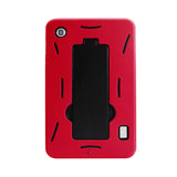 REIKO ALCATEL ONE TOUCH POP 7 HEAVY DUTY HYBRID NON SLIP CASE WITH KICKSTAND IN BLACK RED