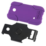 REIKO HUAWEI ASCEND 2 HYBRID HEAVY DUTY CASE IN BLACK PURPLE
