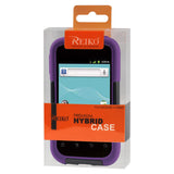 REIKO HUAWEI ASCEND 2 HYBRID HEAVY DUTY CASE IN BLACK PURPLE