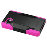 REIKO LG OPTIMUS F3 HYBRID HEAVY DUTY CASE IN HOT PINK BLACK