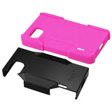 REIKO LG OPTIMUS F3 HYBRID HEAVY DUTY CASE IN HOT PINK BLACK