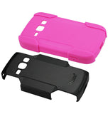 REIKO SAMSUNG GALAXY RING HYBRID HEAVY DUTY CASE IN HOT PINK BLACK