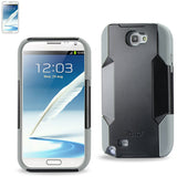 REIKO SAMSUNG GALAXY NOTE 2 HYBRID HEAVY DUTY CASE IN BLACK GREY