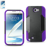 REIKO SAMSUNG GALAXY NOTE 2 HYBRID HEAVY DUTY CASE IN BLACK PURPLE