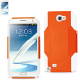 REIKO SAMSUNG GALAXY NOTE 2 HYBRID HEAVY DUTY CASE IN ORANGE WHITE