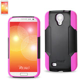 REIKO SAMSUNG GALAXY S4 HYBRID HEAVY DUTY CASE IN HOT PINK BLACK