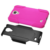 REIKO SAMSUNG GALAXY S4 HYBRID HEAVY DUTY CASE IN HOT PINK BLACK