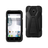 REIKO ALCATEL DAWN/ STREAK HYBRID HEAVY DUTY CASE WITH KICKSTAND IN BLACK