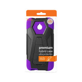 REIKO ALCATEL DAWN/ STREAK HYBRID HEAVY DUTY CASE WITH KICKSTAND IN PURPLE BLACK
