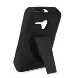 REIKO ALCATEL ONE TOUCH POP STAR 2 HYBRID HEAVY DUTY CASE WITH KICKSTAND IN BLACK