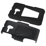 REIKO ALCATEL ONE TOUCH POP STAR 2 HYBRID HEAVY DUTY CASE WITH KICKSTAND IN BLACK