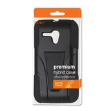 REIKO ALCATEL ONE TOUCH POP STAR 2 HYBRID HEAVY DUTY CASE WITH KICKSTAND IN BLACK