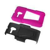 REIKO ALCATEL ONE TOUCH POP STAR 2 HYBRID HEAVY DUTY CASE WITH KICKSTAND IN HOT PINK BLACK