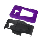 REIKO ALCATEL ONE TOUCH POP STAR 2 HYBRID HEAVY DUTY CASE WITH KICKSTAND IN PURPLE BLACK