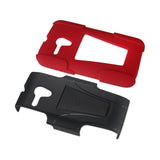 REIKO ALCATEL ONE TOUCH POP STAR 2 HYBRID HEAVY DUTY CASE WITH KICKSTAND IN RED BLACK