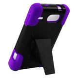 REIKO ALCATEL ONE TOUCH SONIC LTE HYBRID HEAVY DUTY CASE WITH KICKSTAND IN PURPLE BLACK
