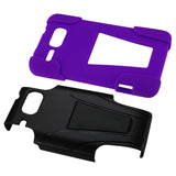 REIKO ALCATEL ONE TOUCH SONIC LTE HYBRID HEAVY DUTY CASE WITH KICKSTAND IN PURPLE BLACK