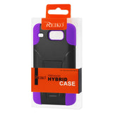 REIKO ALCATEL ONE TOUCH SONIC LTE HYBRID HEAVY DUTY CASE WITH KICKSTAND IN PURPLE BLACK