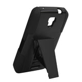 REIKO ALCATEL ONE TOUCH POP ASTRO HYBRID HEAVY DUTY CASE WITH KICKSTAND IN BLACK