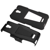 REIKO ALCATEL ONE TOUCH POP ASTRO HYBRID HEAVY DUTY CASE WITH KICKSTAND IN BLACK