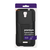 REIKO ALCATEL ONE TOUCH POP ASTRO HYBRID HEAVY DUTY CASE WITH KICKSTAND IN BLACK