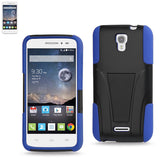 REIKO ALCATEL ONE TOUCH POP ASTRO HYBRID HEAVY DUTY CASE WITH KICKSTAND IN NAVY BLACK