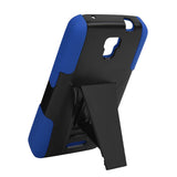 REIKO ALCATEL ONE TOUCH POP ASTRO HYBRID HEAVY DUTY CASE WITH KICKSTAND IN NAVY BLACK