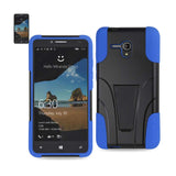 REIKO ALCATEL ONE TOUCH FIERCE XL HYBRID HEAVY DUTY CASE WITH KICKSTAND IN NAVY BLACK
