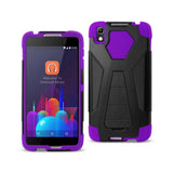 REIKO ALCATEL IDOL 4 HYBRID HEAVY DUTY CASE WITH KICKSTAND IN PURPLE BLACK