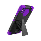 REIKO ALCATEL IDOL 4 HYBRID HEAVY DUTY CASE WITH KICKSTAND IN PURPLE BLACK