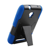 REIKO ALCATEL ONE TOUCH POP MEGA HYBRID HEAVY DUTY CASE WITH KICKSTAND IN NAVY BLACK