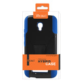 REIKO ALCATEL ONE TOUCH POP MEGA HYBRID HEAVY DUTY CASE WITH KICKSTAND IN NAVY BLACK