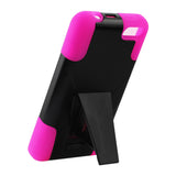 REIKO AMAZON FIRE PHONE HYBRID HEAVY DUTY CASE WITH KICKSTAND IN HOT PINK BLACK