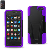 REIKO AMAZON FIRE PHONE HYBRID HEAVY DUTY CASE WITH KICKSTAND IN PURPLE BLACK